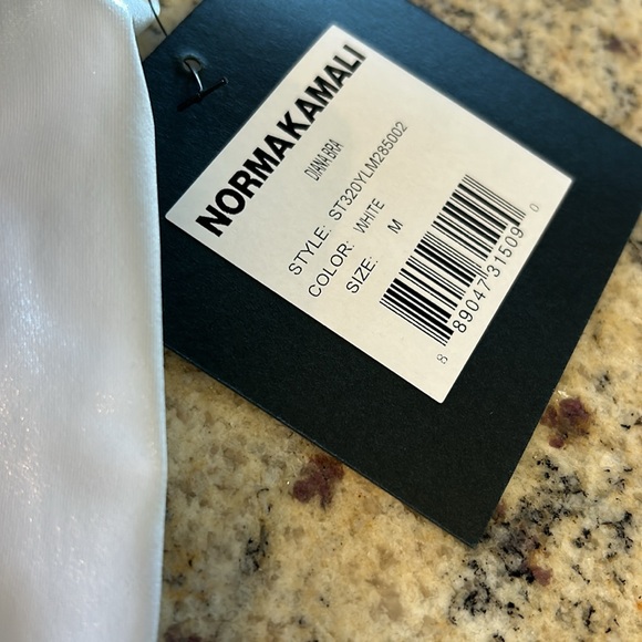 Norma Kamali Diana one shoulder bra top in white - Picture 5 of 7